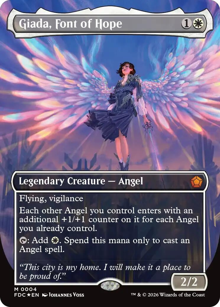 Image for Giada, Font of Hope (Borderless) (Commander: Foundations) (4) (FDC) - Magic: The Gathering