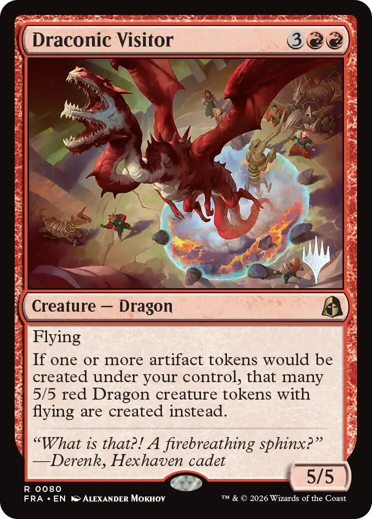 Image for Draconic Visitor (Promo Pack: Reality Fracture) (80) (PPFRA) - Magic: The Gathering