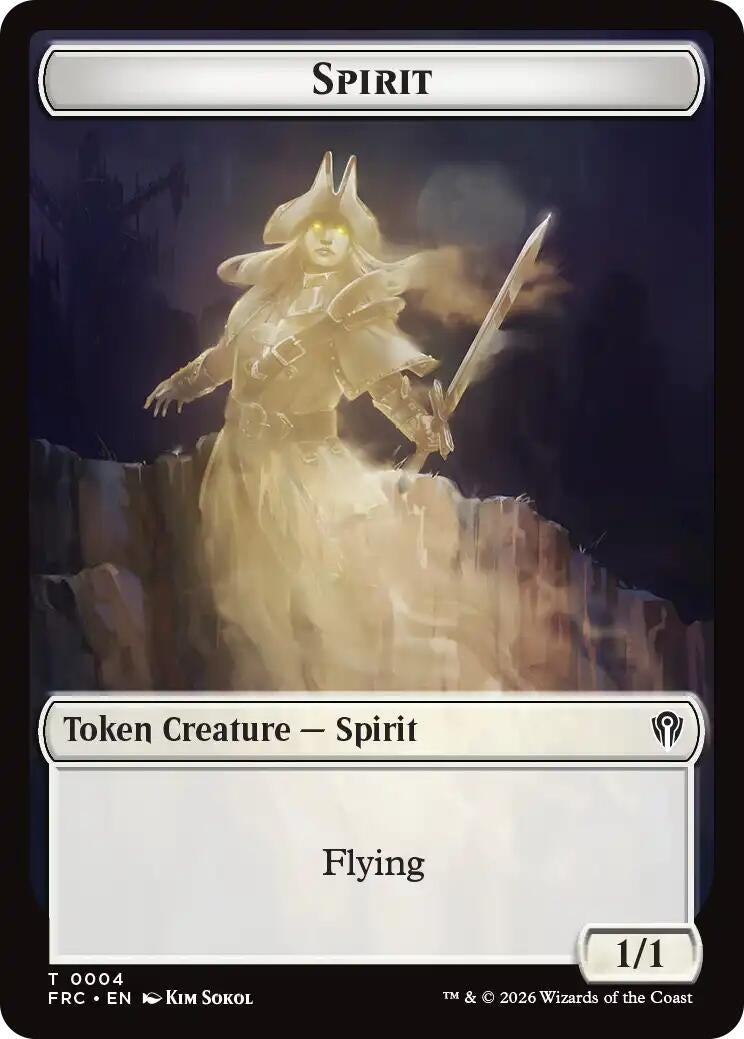 Image for Spirit // Jace Double-Sided Token (Commander: Reality Fracture) (4 // 5) (FRC) - Magic: The Gathering
