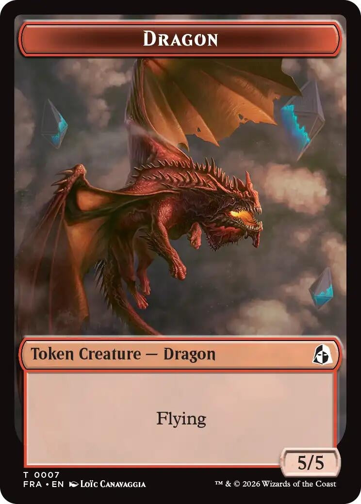 Image for Dragon // Lotus Double-Sided Token (Reality Fracture) (7 // 12) (FRA) - Magic: The Gathering