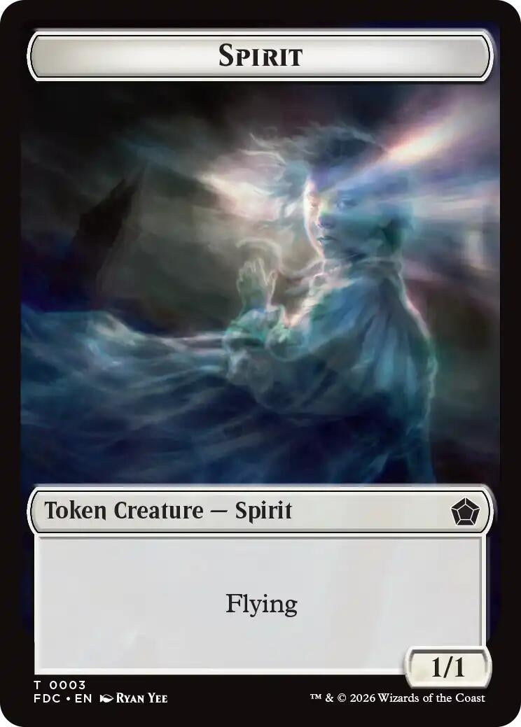 Image for Spirit // Clue Double-Sided Token (Commander: Foundations) (3 // 13) (FDC) - Magic: The Gathering