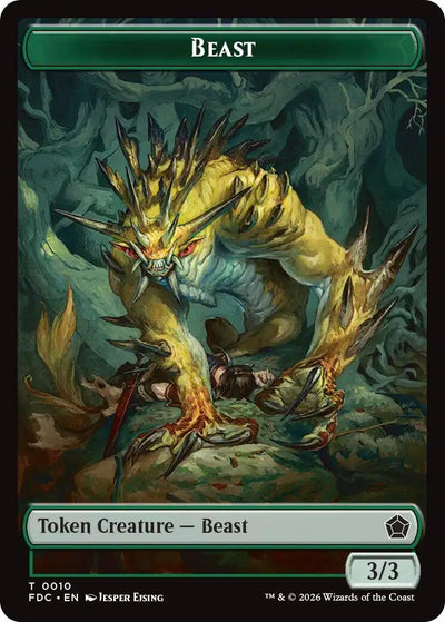 Beast // Phyrexian Beast Double-Sided Token (Commander: Foundations) (10 // 11) (FDC)