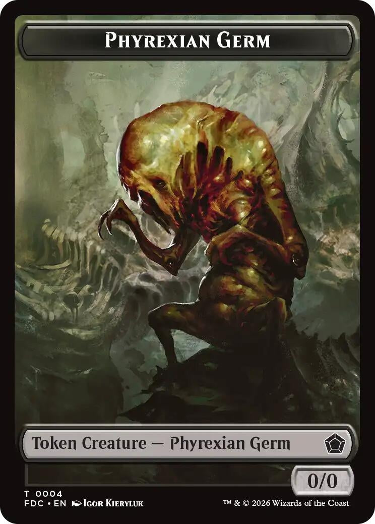 Image for Phyrexian Germ // Phyrexian Beast Double-Sided Token (Commander: Foundations) (4 // 11) (FDC) - Magic: The Gathering