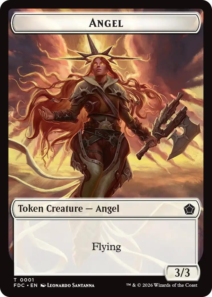 Image for Angel (0001) // Angel (0002) Double-Sided Token (Commander: Foundations) (1 // 2) (FDC) - Magic: The Gathering