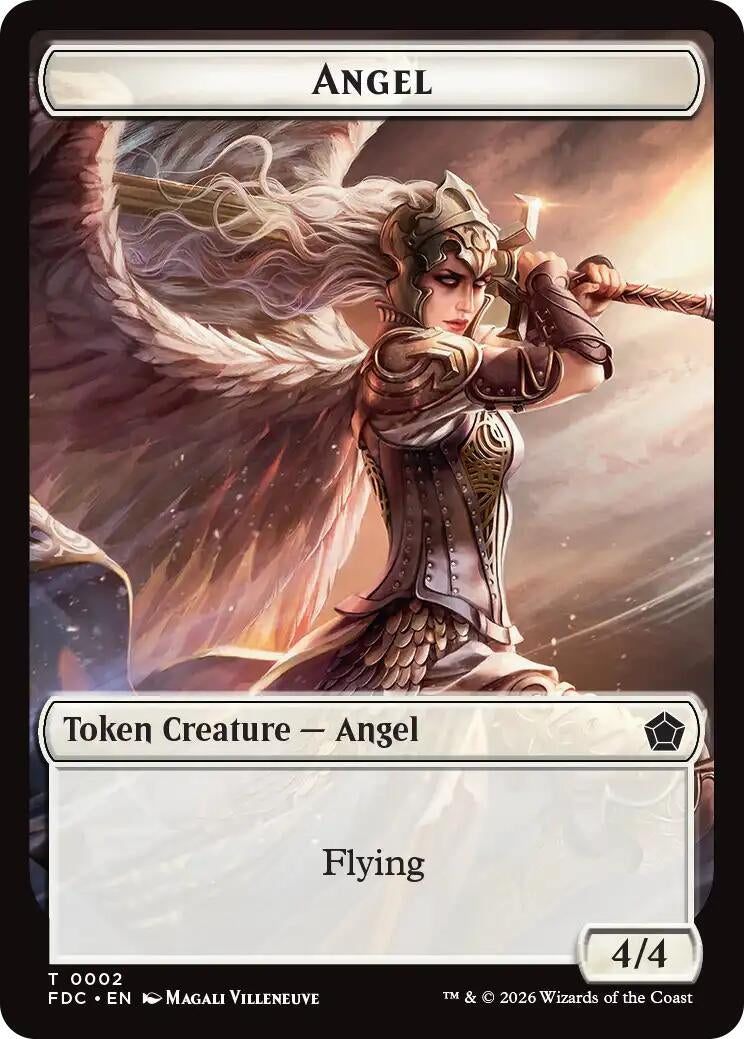 Image for Angel (0002) // Spirit Double-Sided Token (Commander: Foundations) (2 // 3) (FDC) - Magic: The Gathering