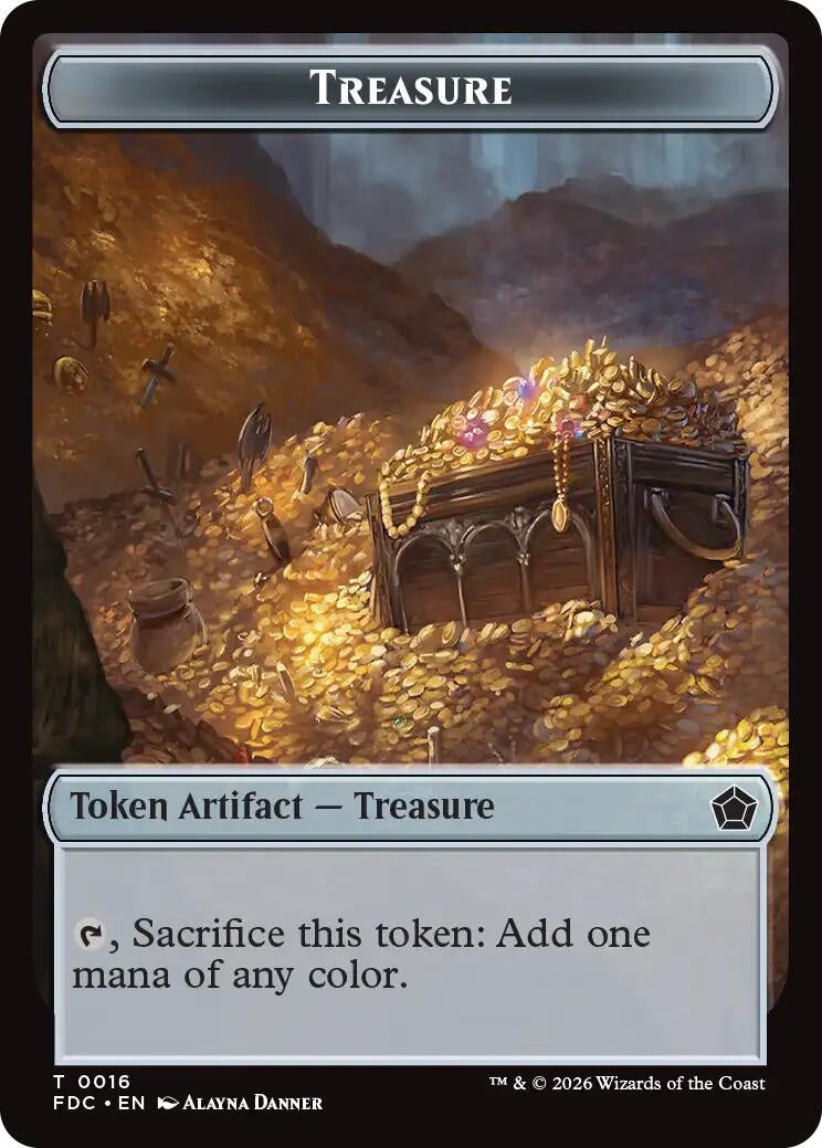 Image for Treasure // The Monarch Double-Sided Token (Commander: Foundations) (16 // 17) (FDC) - Magic: The Gathering