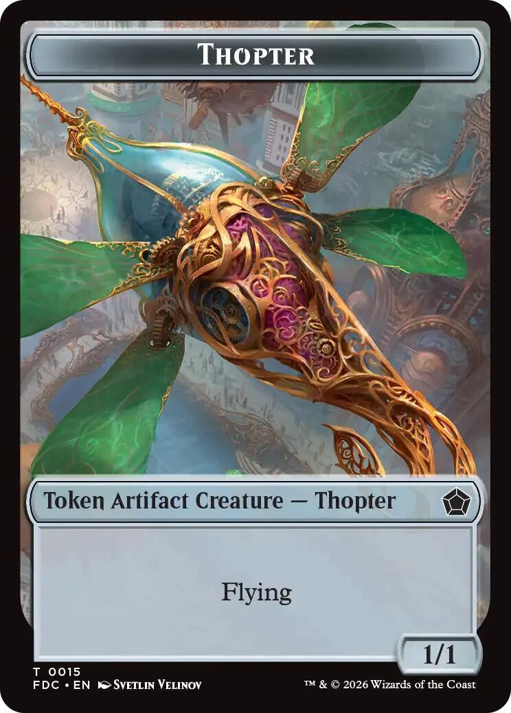 Image for Thopter // Phyrexian Germ Double-Sided Token (Commander: Foundations) (15 // 4) (FDC) - Magic: The Gathering