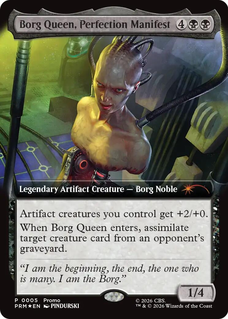 Image for Borg Queen, Perfection Manifest (Extended Art) (Media Promos) (5) (MEDIA) - Magic: The Gathering