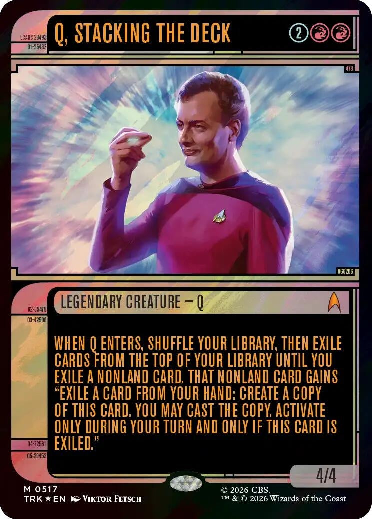 Image for Q, Stacking the Deck (Showcase) (Surge Foil) (Star Trek) (517) (TRK) - Magic: The Gathering
