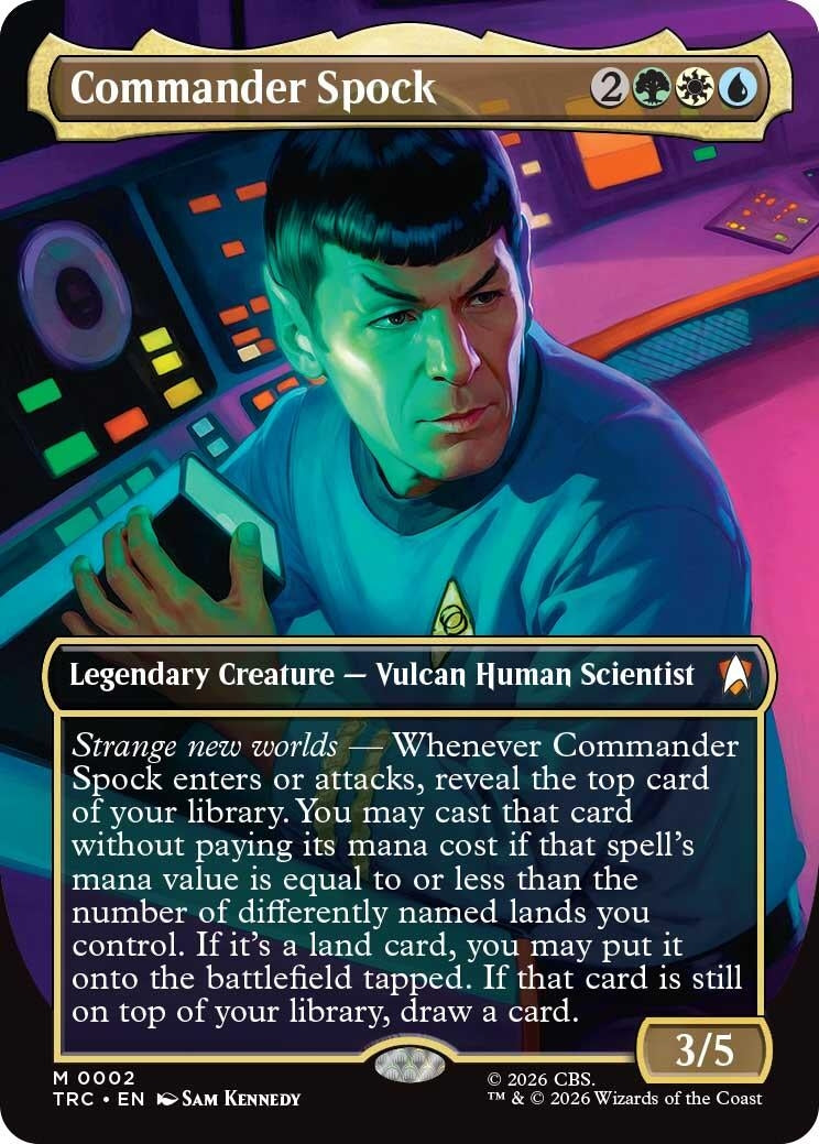 Image for Commander Spock (Borderless) (Commander: Star Trek) (2) (TRC) - Magic: The Gathering