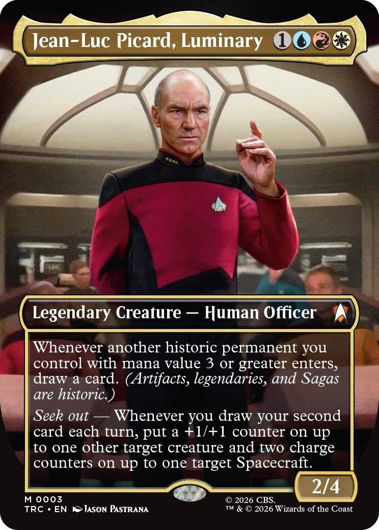 Image for Jean-Luc Picard, Luminary (Borderless) (Commander: Star Trek) (3) (TRC) - Magic: The Gathering
