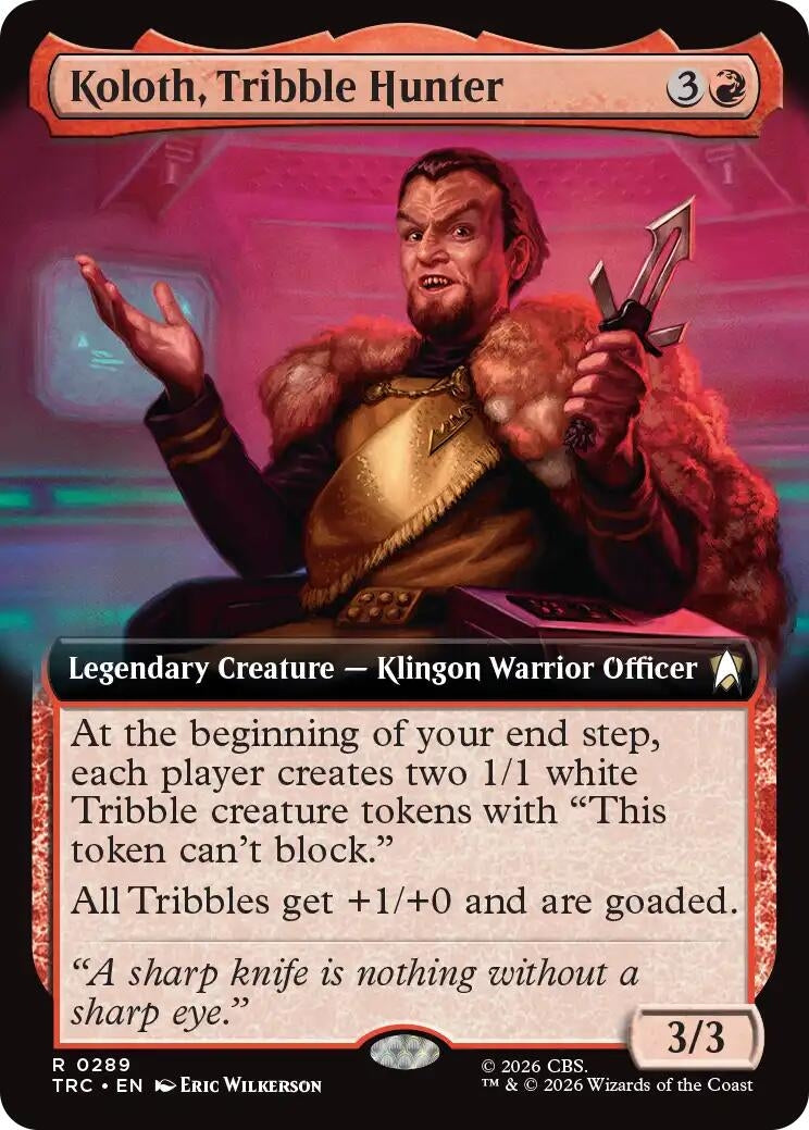 Image for Koloth, Tribble Hunter (Extended Art) (Commander: Star Trek) (289) (TRC) - Magic: The Gathering