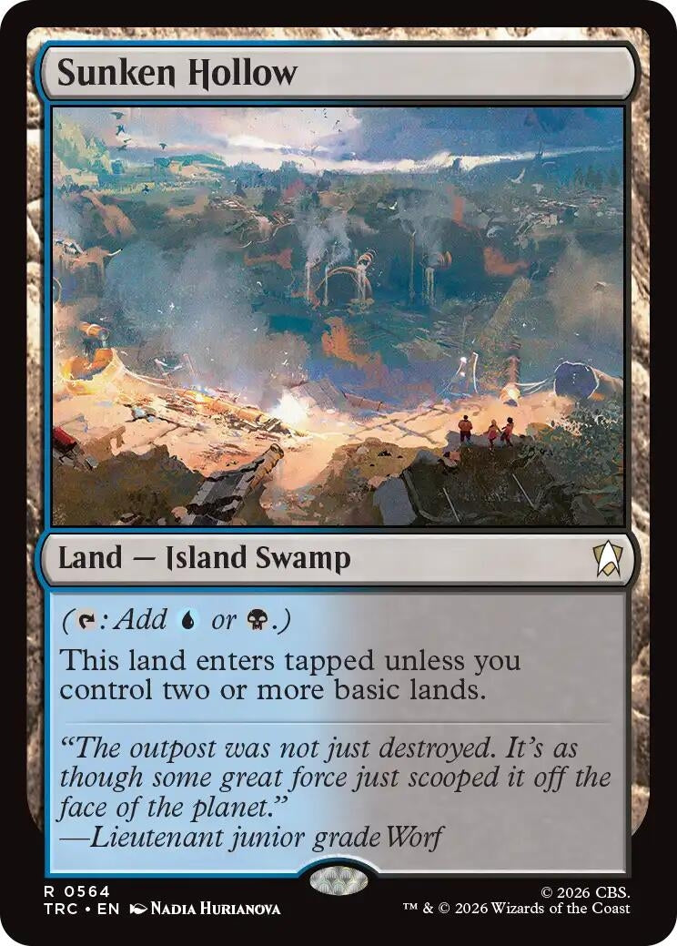 Image for Sunken Hollow (Surge Foil) (Commander: Star Trek) (564) (TRC) - Magic: The Gathering