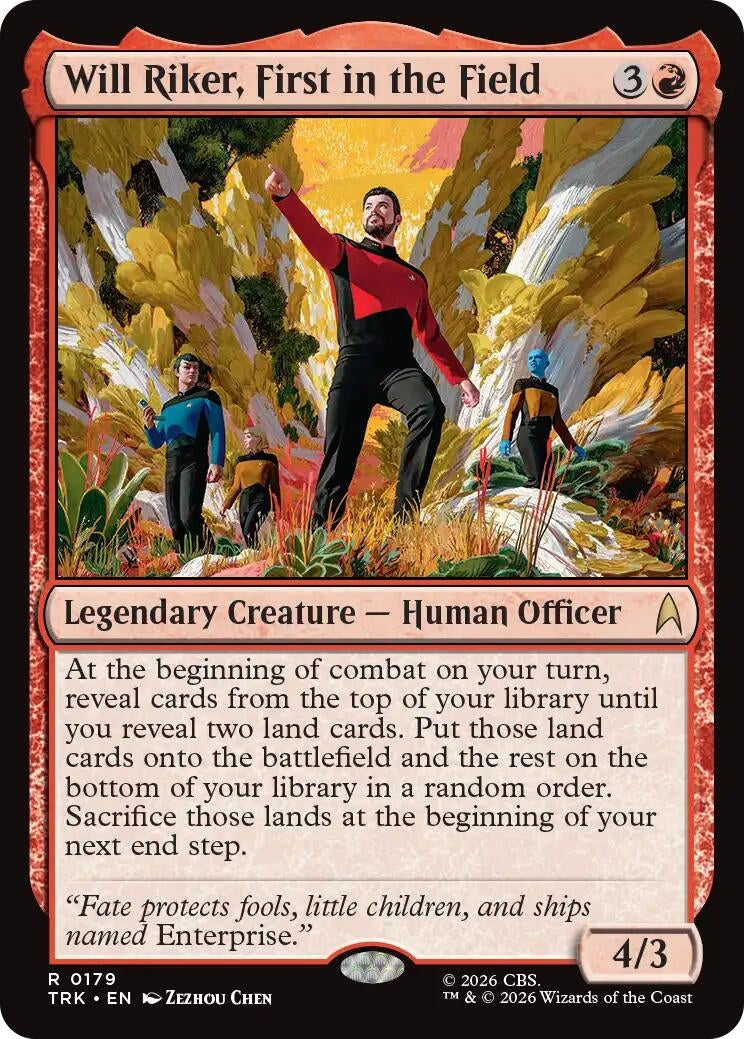 Image for Will Riker, First in the Field (Star Trek) (179) (TRK) - Magic: The Gathering