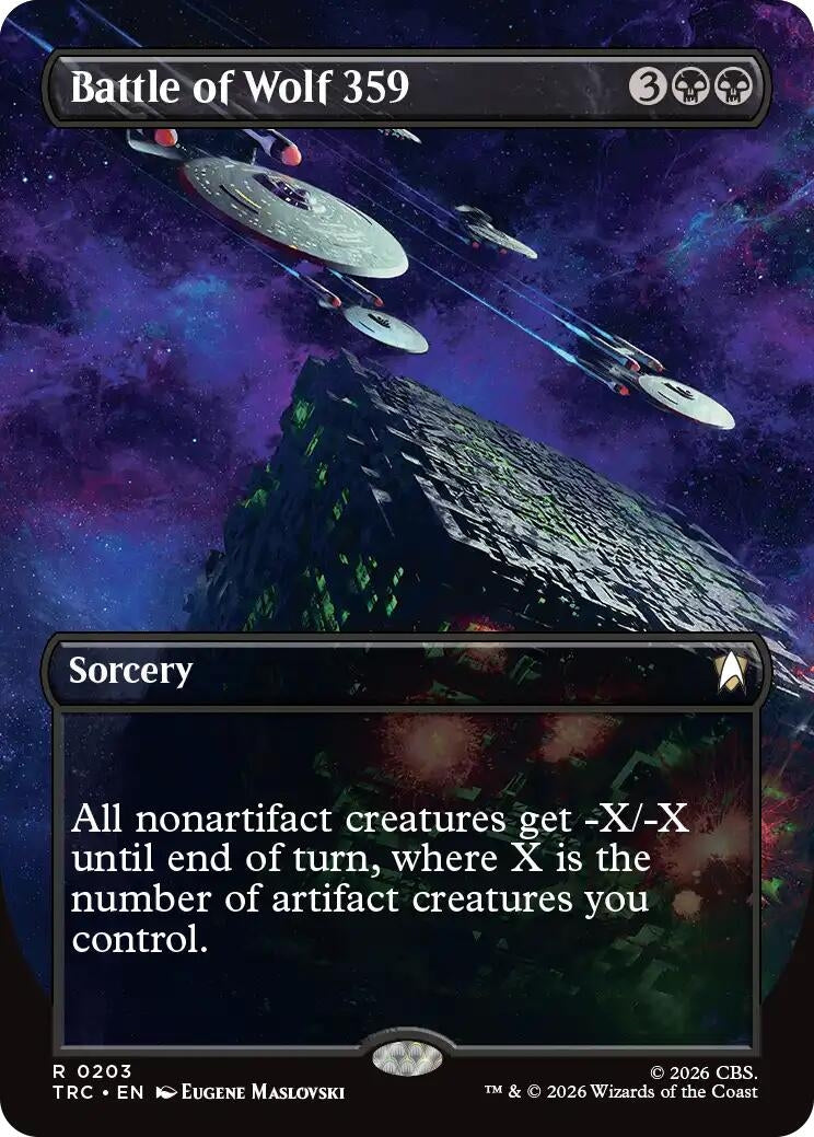 Image for Battle of Wolf 359 (Borderless) (Commander: Star Trek) (203) (TRC) - Magic: The Gathering