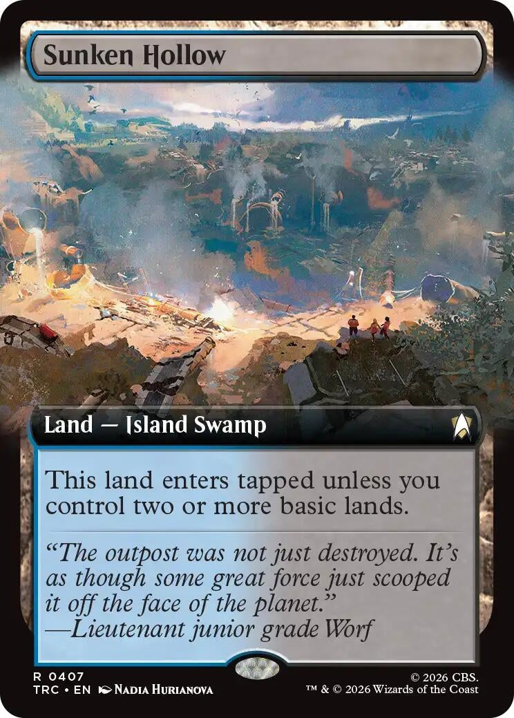 Image for Sunken Hollow (Extended Art) (Commander: Star Trek) (407) (TRC) - Magic: The Gathering