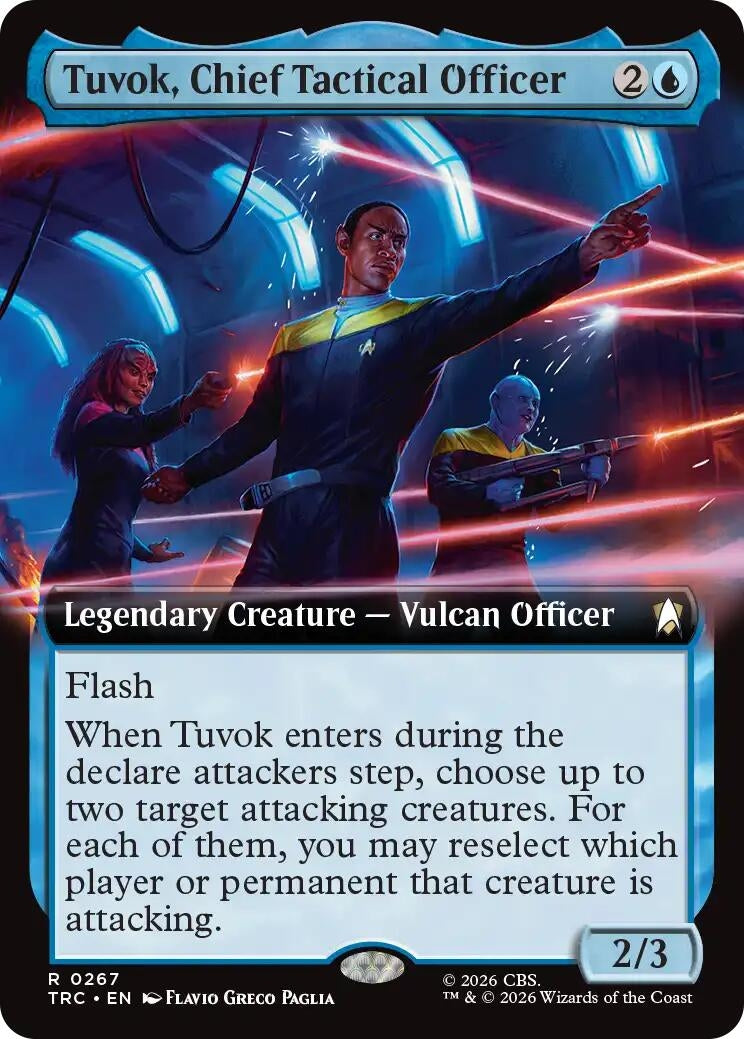 Image for Tuvok, Chief Tactical Officer (Extended Art) (Commander: Star Trek) (267) (TRC) - Magic: The Gathering