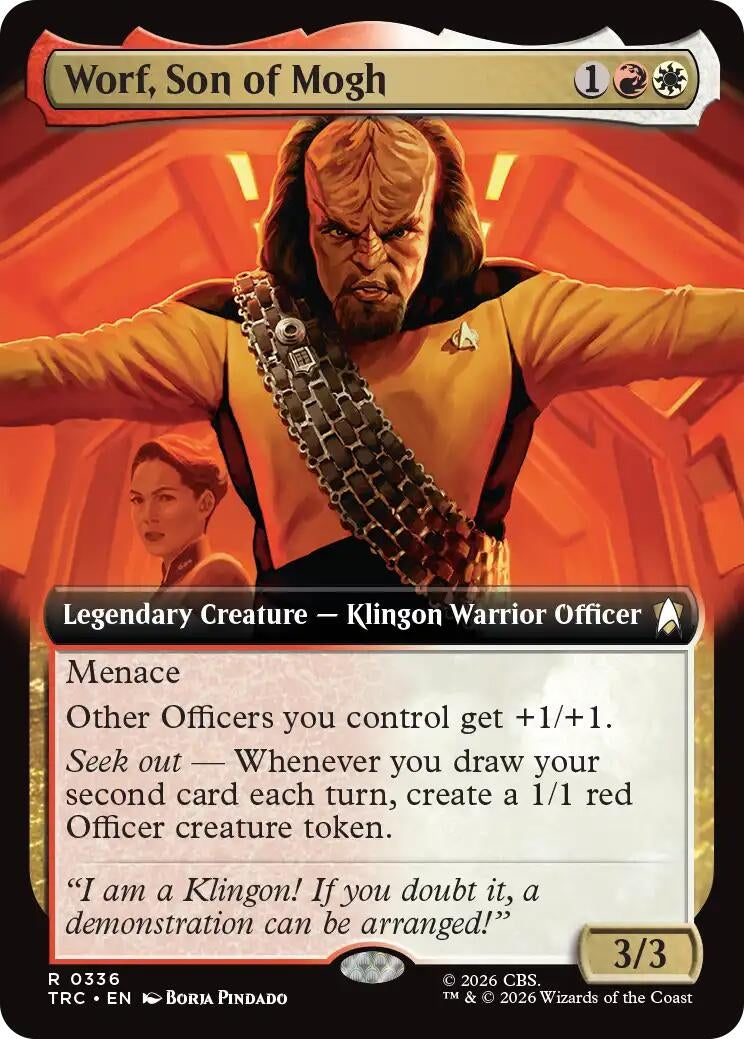 Image for Worf, Son of Mogh (Extended Art) (Commander: Star Trek) (336) (TRC) - Magic: The Gathering