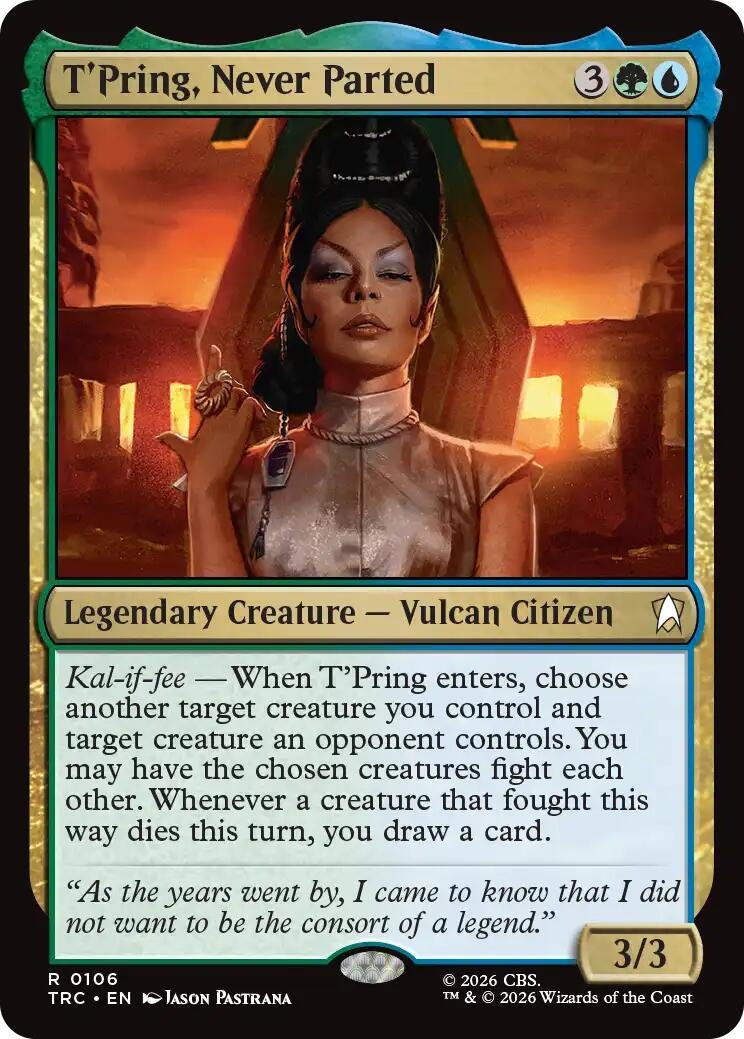 Image for T'Pring, Never Parted (Surge Foil) (Commander: Star Trek) (106) (TRC) - Magic: The Gathering