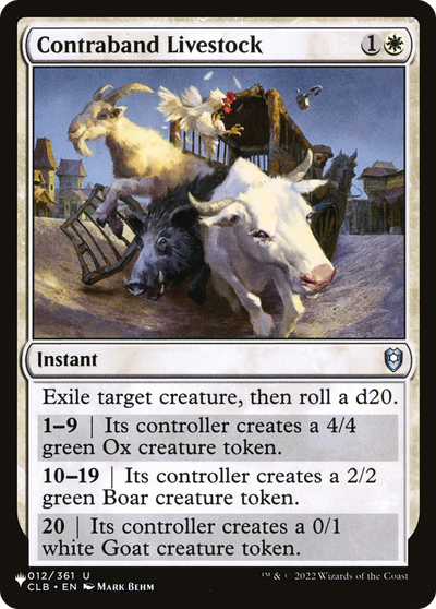 Contraband Livestock [The List]