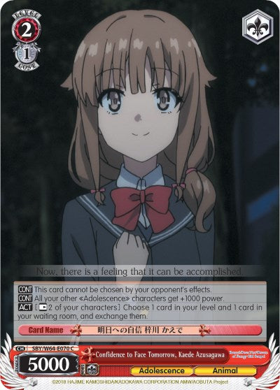 Confidence to Face Tomorrow, Kaede Azusagawa (SBY/W64-E070 C) [Rascal Does Not Dream of Bunny Girl Senpai]