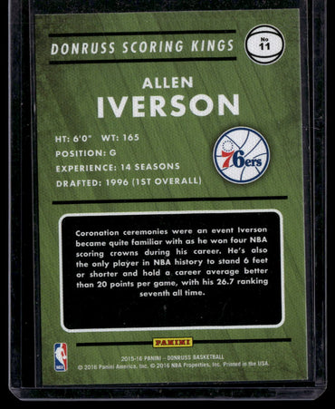 2015 Donruss #11 Allen Iverson Scoring Kings    