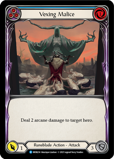 Vexing Malice (Blue) [MON234-RF] (Monarch)  1st Edition Rainbow Foil