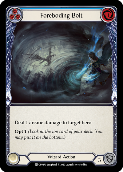 Foreboding Bolt (Blue) [CRU170] (Crucible of War)  1st Edition Rainbow Foil
