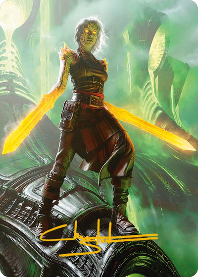 Nahiri, the Unforgiving Art Card (Gold-Stamped Signature) [Phyrexia: All Will Be One Art Series]