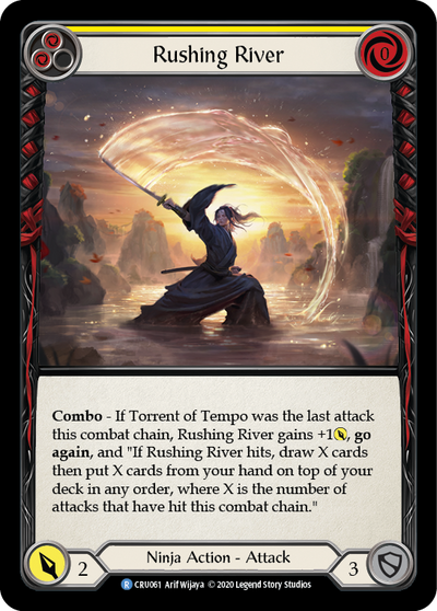Rushing River (Yellow) [CRU061] (Crucible of War)  1st Edition Rainbow Foil