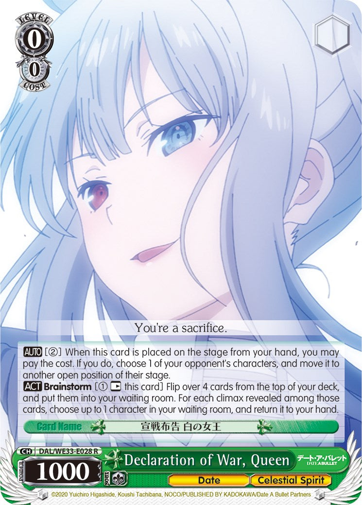Declaration of War, Queen (DAL/WE33-E028 R) [Date A Bullet]